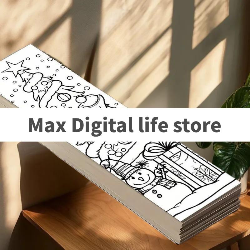 32Pcs Christmas Cartoon Bookmarks Minimalist DIY Line Filling Blank Bookmark Decorative Page Markers Gift For Book Lover