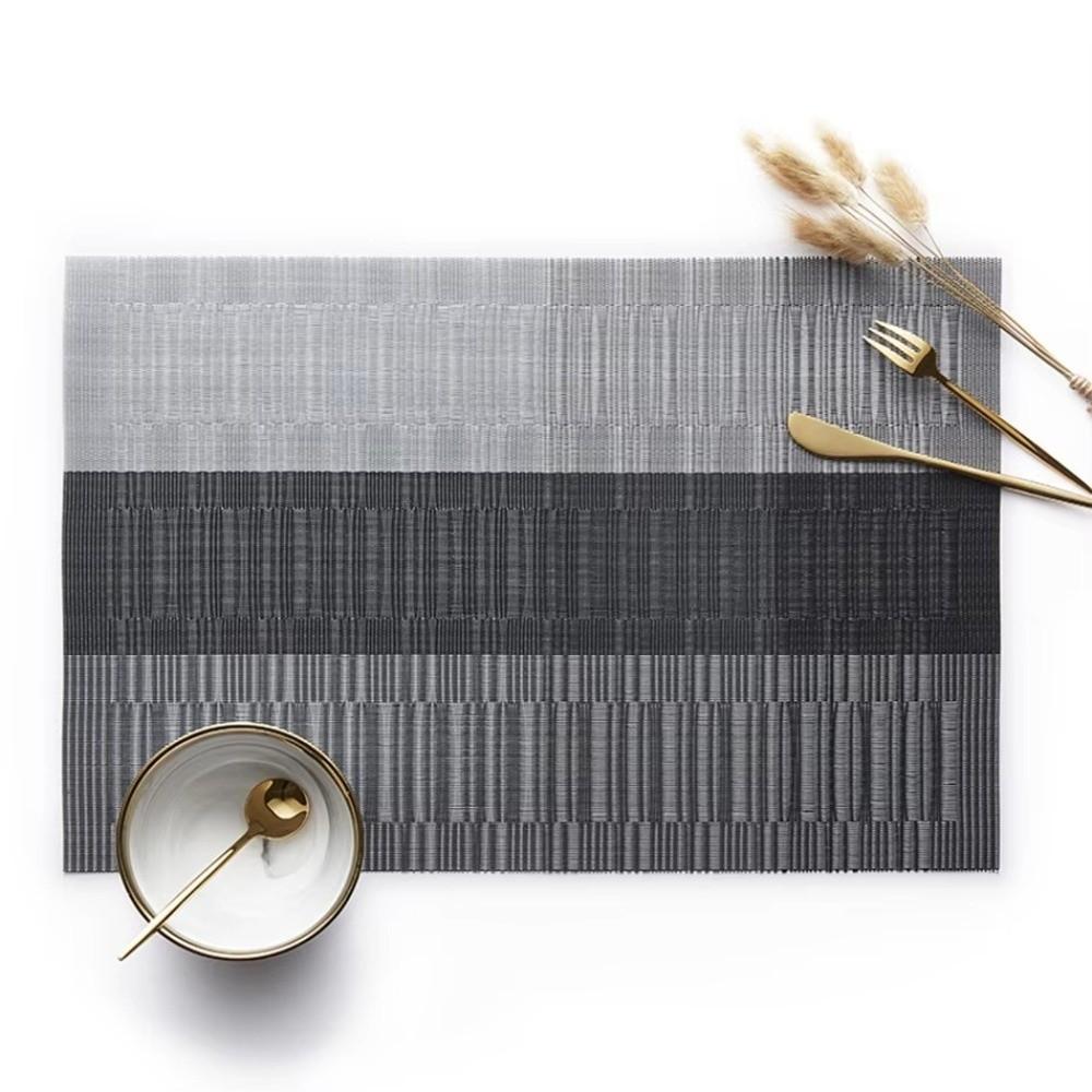 Weave Stripe Table Mat Non-Slip Pallet Coaster 30*45cm Placemats For Dining Table