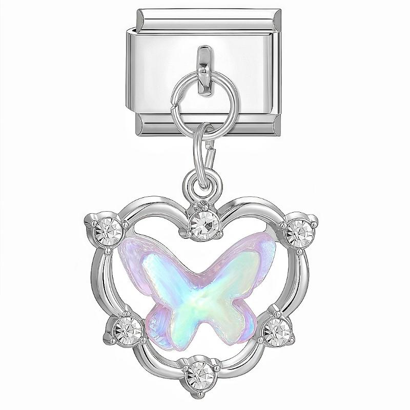 Italian Charm Bracelet Charms Dreamy Moon Butterfly Starfish Shell Pendant Diy Removable Module Link Bracelet Accessories Gifts