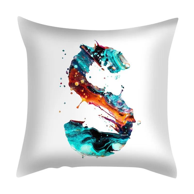 Colorful Creative Letter Decorative Pillowcase Living Room Office Home Pillowcase Car Ornaments