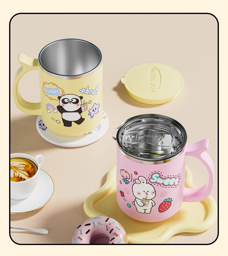 Beerus Gang Insulated Mug with Lid - Leak-proof, Dustproof, Double-layer Water Cup for Kids & Office.