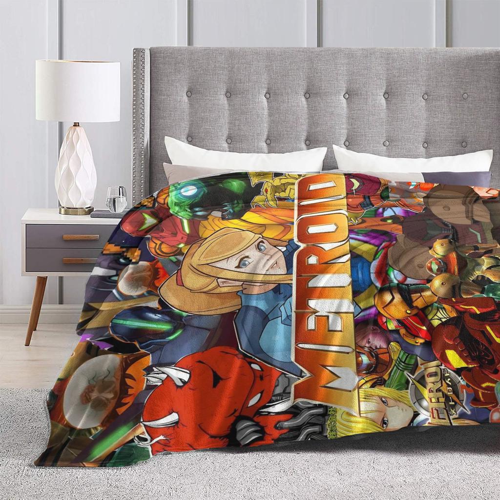 Metroids Hero Game  Blanket  Warm Soft  Plush Bedding Throws For Couch Chair Sofa Bed Travel Office Flannel Bedspread Bed Cover