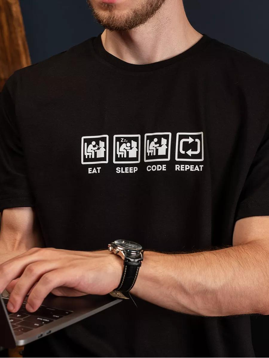 T-shirt with print Eat, Sleep, Code, Repeat XL