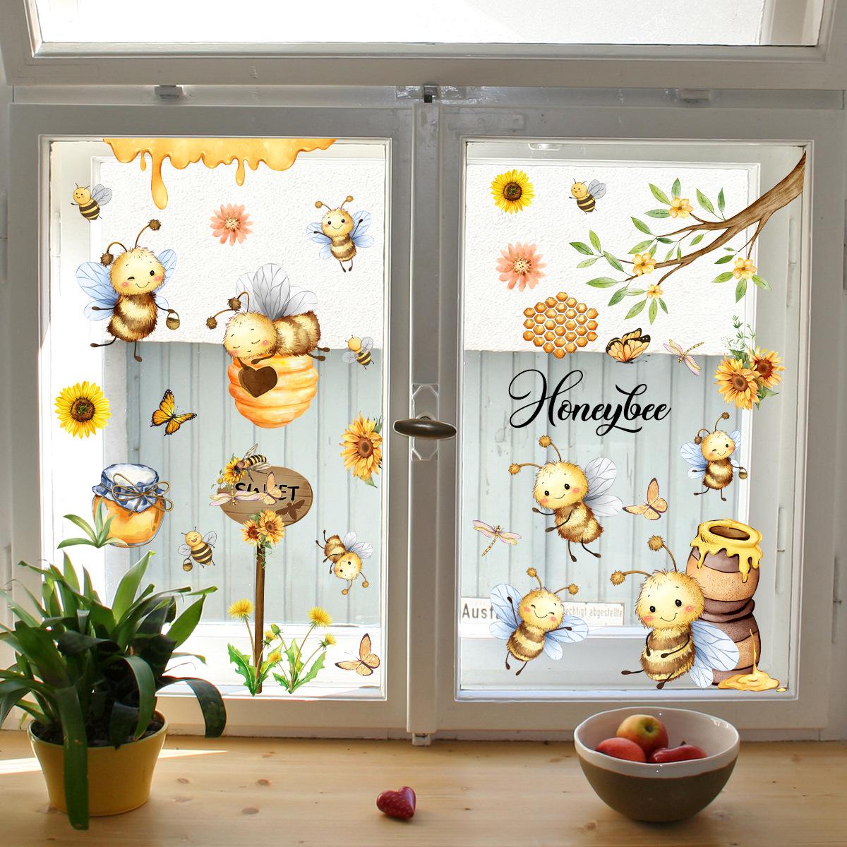 

Busy Bee Window Decals: Modern Minimalist Style for Kids Rooms, Kindergartens, Shops, and Home Windows