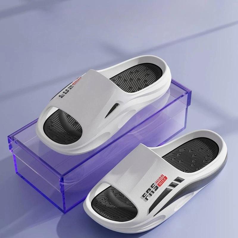 Fashion Soft Slippers for Men Sandals Man Walk Around Home Beach Shoes House Platform Sabot Indoor Fun Clappers 2025 Original Fashion