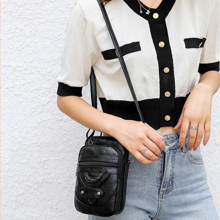 1 Pièce Sac bandoulière téléphone vintage en cuir PU Sac à bandoulière pour femme Mini sacs à main