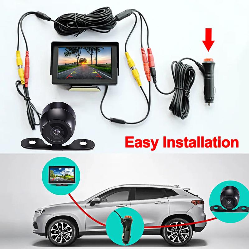 4.3Inch Car Reverse Monitor Rear View Camera Backup Camera Kit Car Monitor Display Parking System Rear View Reverse Monitor