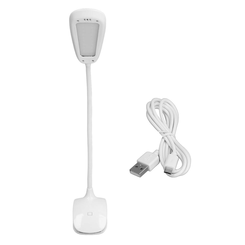 Klammerleuchte USB Wiederaufladbar 3 Geschwindigkeiten Touch Faltbar Flexibler Schwanenhals LED Klemme Tischlampe Studentenwohnheim Leselampe