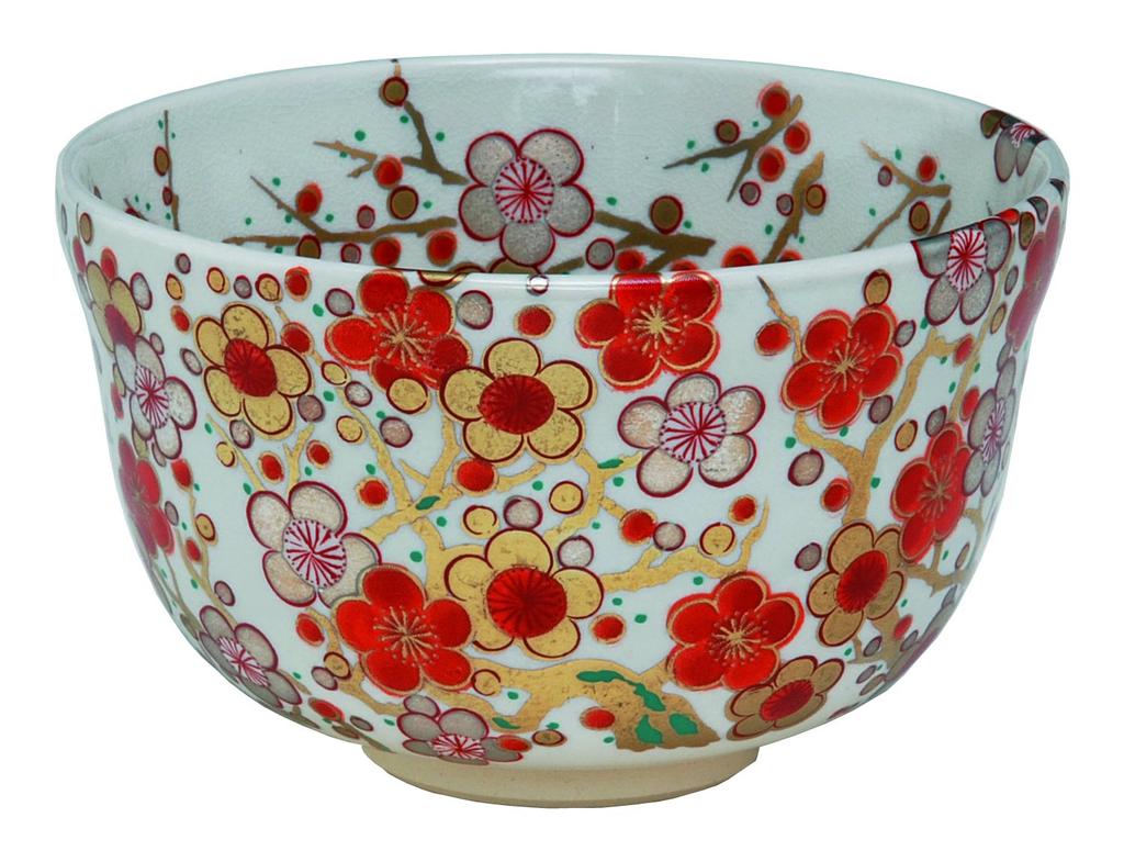 Miyachi Eikou Matcha Bowl, White, Size: Diameter 12.4cm X Height 7.8cm, Honte, Umebayashi Design, Gift Boxed