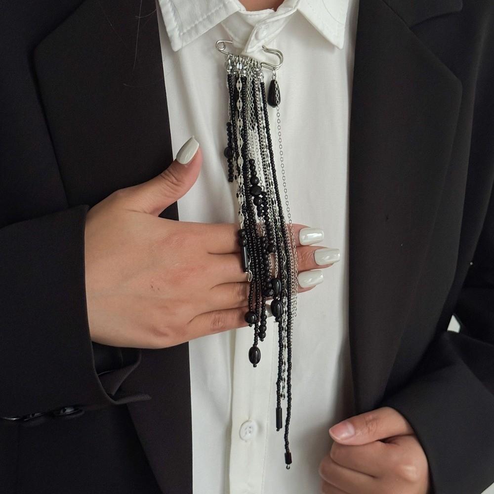 Black Crystal Crystal Beads Brooches Irregular Geometry Pin Accessories  Suit Accessories