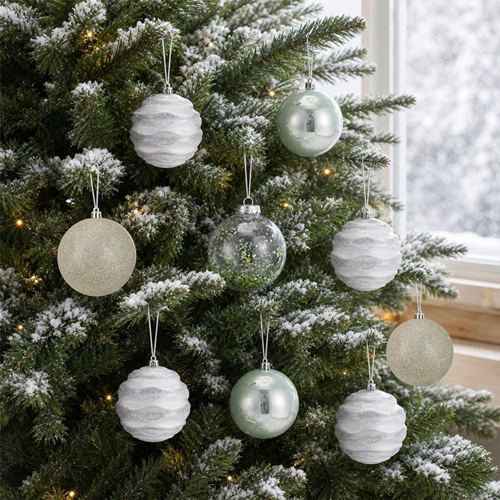 9 Pieces Christmas Ball Ornaments Sturdy for Festive Gathering