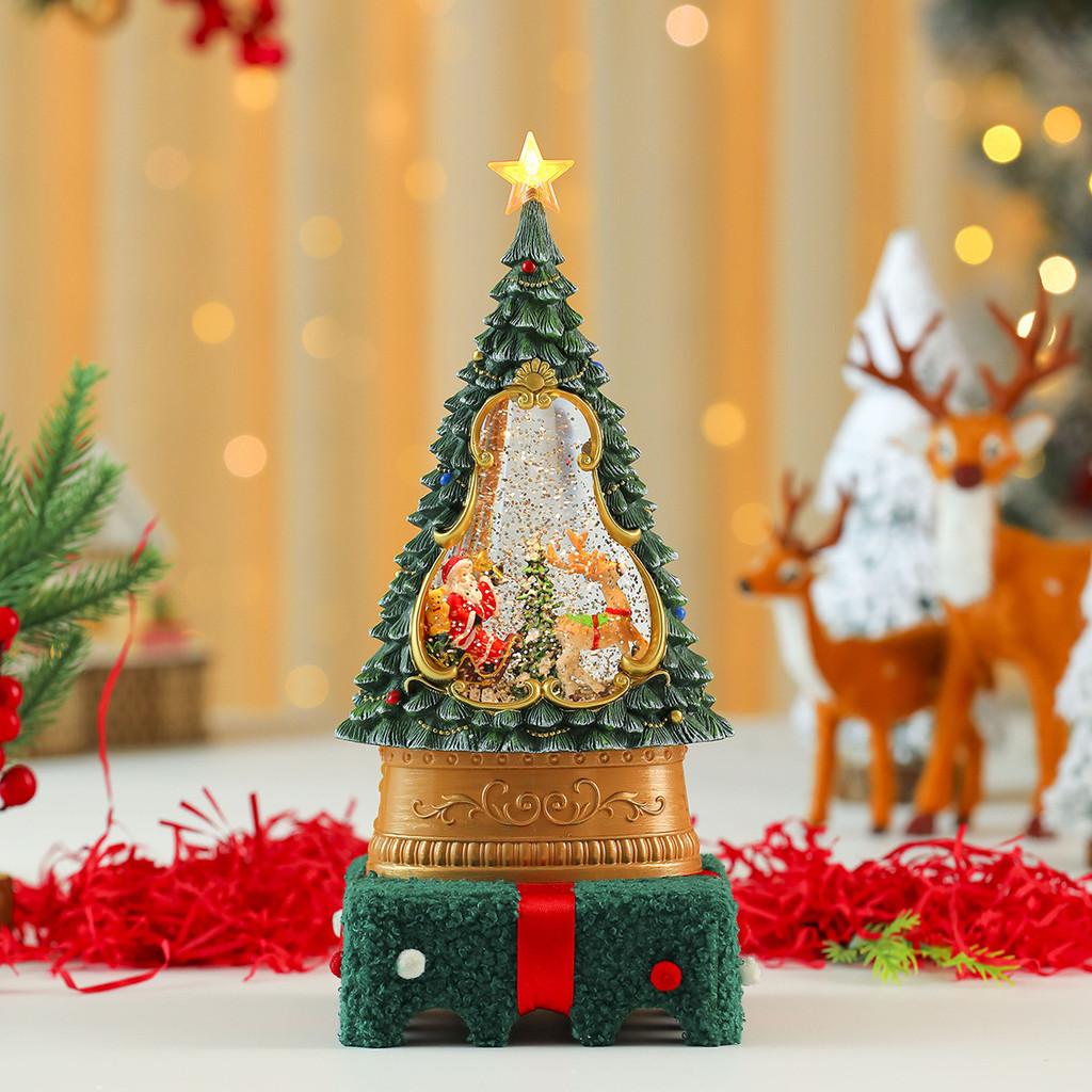 Ornament Christmas Tree With Lights Music And Snow Effect Holiday Decor Gift
