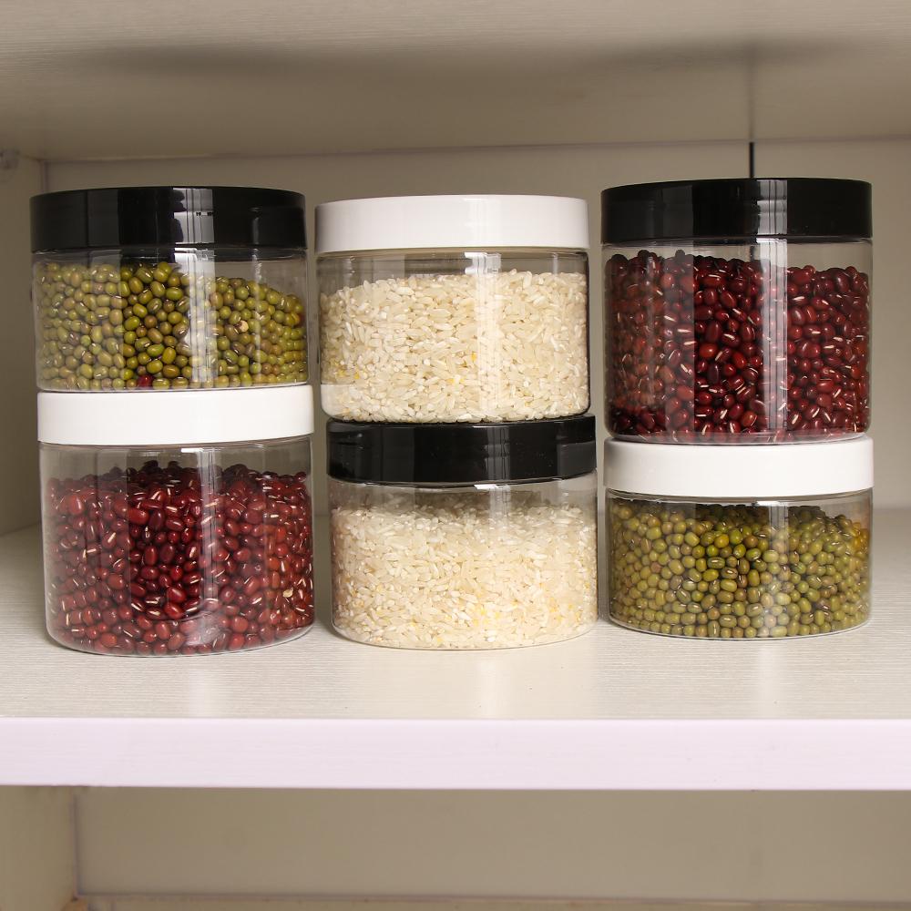 250/300/400ml Empty Plastic Clear Cosmetic Makeup Clear Jar Face Cream Sample Pot Gel Box Wide Mouth Food Container Empty Bottle