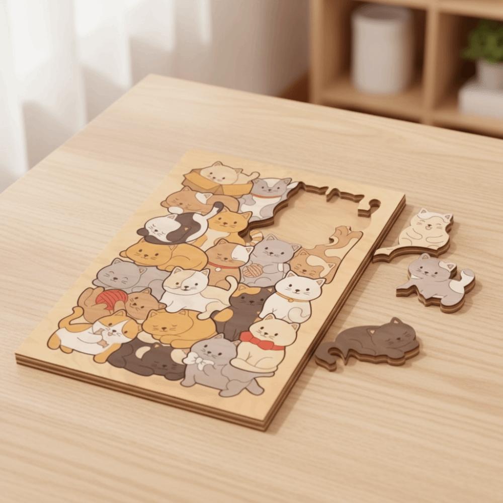 Tabletop Decoration Wooden Stacking Animal Puzzle Educational Learning Toys