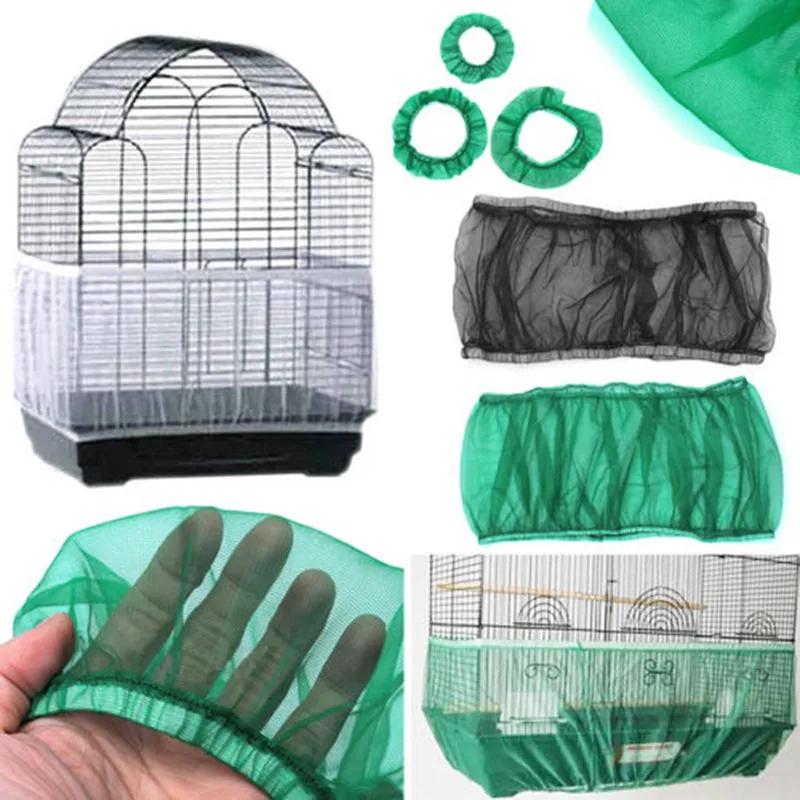 Copertura per gabbia per uccelli in rete di nylon per recettori di semi, morbida e facile da pulire, in tessuto traspirante di nylon, protezione per la cattura dei semi