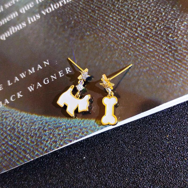Silver Needle Earrings for Women  Korean Dongdaemun Creative Earrings  Cartoon Animal Earrings  Students Versatile Long Earrings