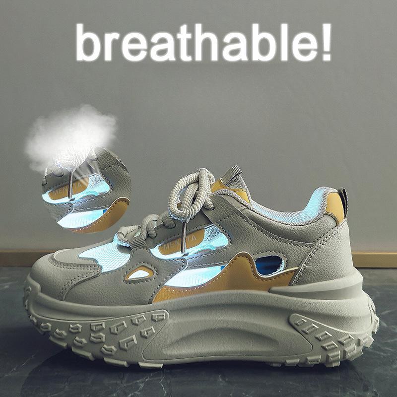 New Dad Shoes for Women In Summer Student Sports Running and Leisure Mesh Breathable and Enhancing Height