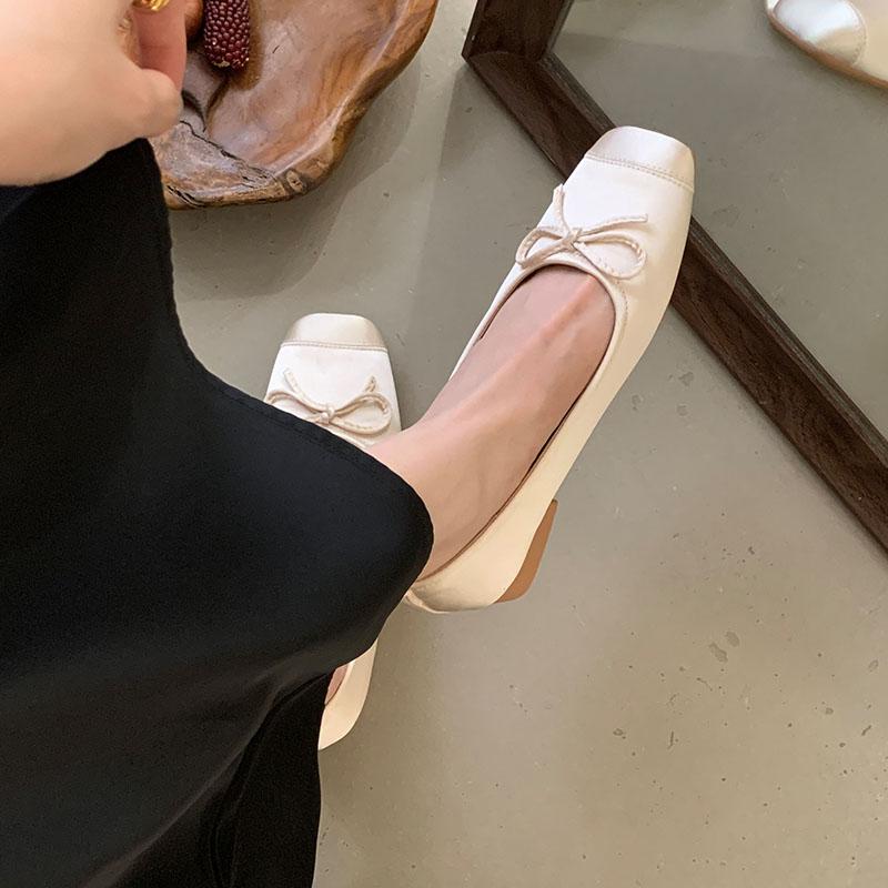 Fashion Fashion Butterfly-Knot Ladies Flats Shoes Luxury Female Soft Footwear Shallow Women Flats Slip On Shoes