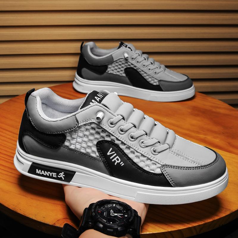 

Чоловіче взуття 2025 літо нове дихаюче сітчасте взуття з порожнистими отворами універсальний тренд мода взуття на одній педалі модне взуття 44 сірий колір