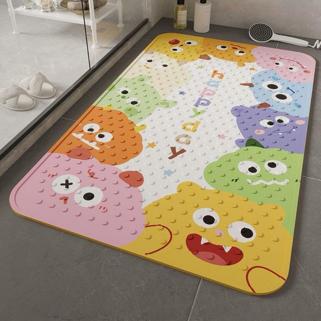 Non-Slip Cartoon Bathroom Mat - Waterproof Bath, Shower, & Toilet Floor Pad
