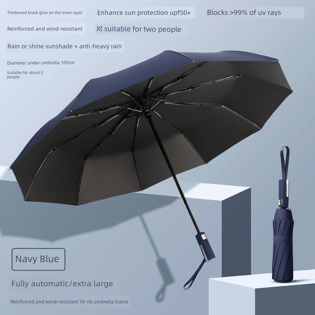 Fully Automatic Large Umbrella, Thickened and Reinforced, Foldable, Sunshade, Uv Protection, Dual-Use for Sun and Rain, Suitable for Men and Women