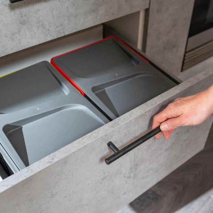 Emuca lot de 10 poignées pour meubles miami, l272mm, entraxe 192mm, acier inoxydable, peint en noir