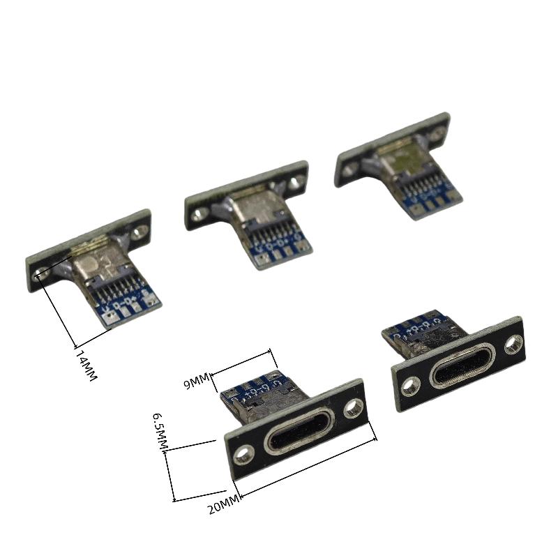 5/10/20Pcs Type-C Usb Jack 3.1 Type-C 4Pin 2Pin Female Connector Jack Charging Port Usb 3.1 Type C Socket With Fixing Plate