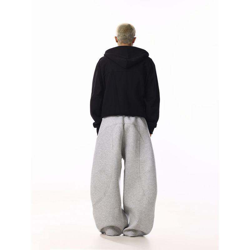 American Retro Deconstructed Design Curved-Leg Sweatpants for Men, High-End Loose-Fitting Versatile Casual Sports Couple Pants