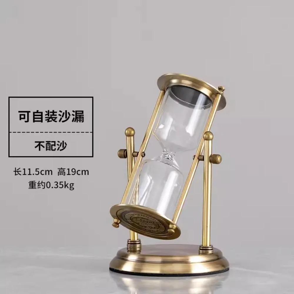 Metal Self-assembled Hourglass Ornaments Hourglass Timer Glass Desktop Ornaments Creative High-grade Retro Hourglass Timer