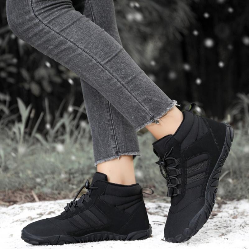 Fashion Couple Winter Boots Plush Warm Snow Boots Couple High-top Cotton Shoes Outdoor Non Slip Hiking Shoes Barefoot Shoes Fur Sneakers