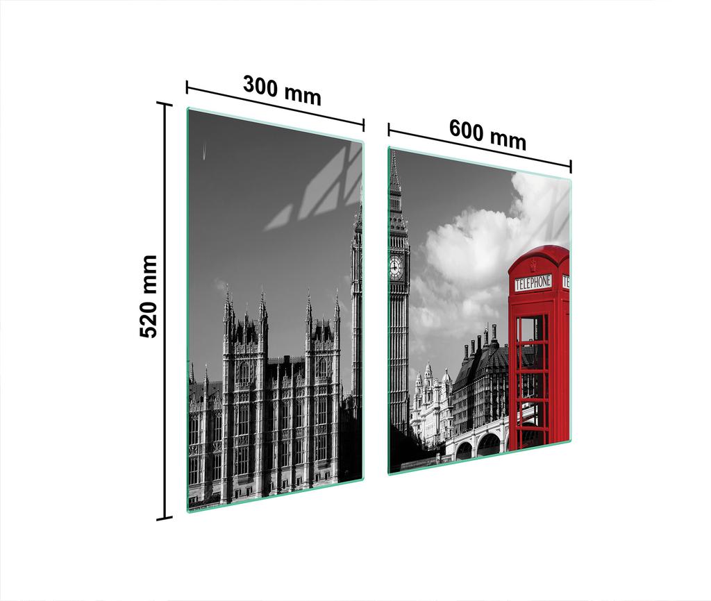 SZKLANA PŁYTA OCHRONNA NA KUCHENKĘ 90x52 LONDYN