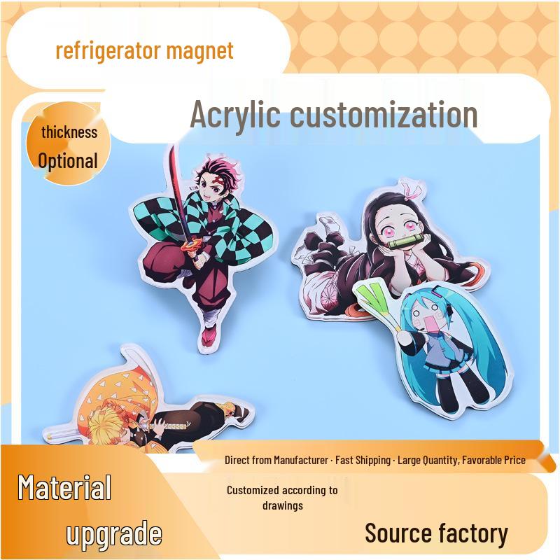 Custom Cartoon Acrylic Refrigerator Magnet: Cute Anime Character Sticker