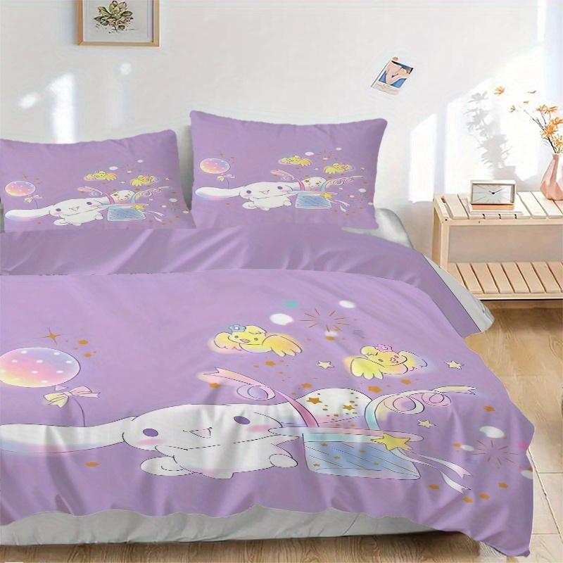 

3pcs Sanrio Magician Cinnamoroll Design Printed Quilt Set - Includes 1 Quilt Cover and 2 Pillowcases, Machine Washable - Suitable for All Seasons 135x200cm