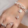 Anime Tian Guan Ci Fu Bracelet With Bell Ring Hua Cheng Xie Lian Adjustable Butterfly Finger Rings Pendant Jewelry Accessories