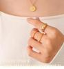 Korean Abstract Portrait Pendant Necklace - Gold Plated Titanium Steel