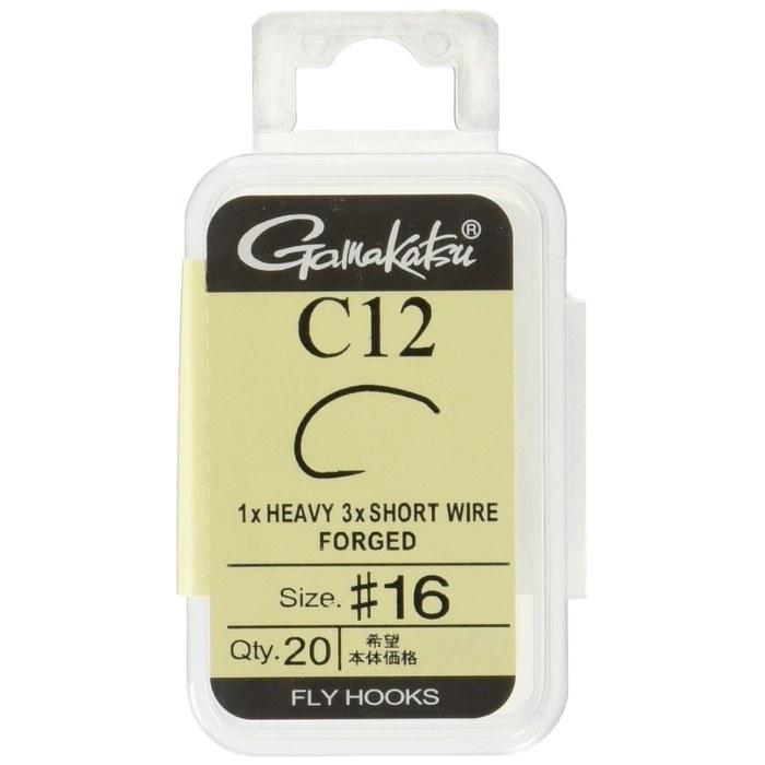 Gamakatsu Fly Hook C12 No. 16 20pcs Flat Black 66140