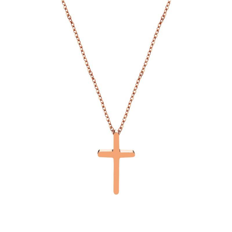 Women's 2024 Luxury Cross Necklace - Gold Titan Clavicle Chain, Non-fading Titanium Steel Accessory