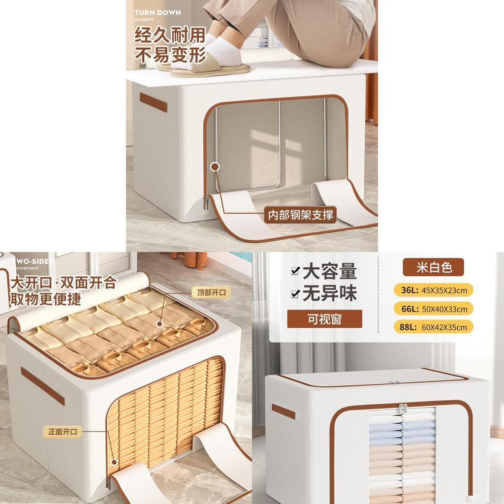 Foldable Fabric Organizer For Bedroom Storage With Clear Window And Large Capacity