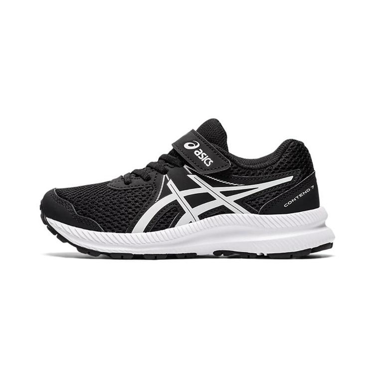 (PS) ASICS Gel-Contend 7  Black White  Kids  1014A194-002 EU 27