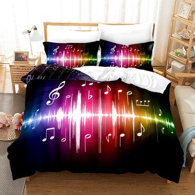 Juego de Cama de Notas Musicales de 3 Piezas Tamaños Queen Cómodo Ecológico Para Niños Adolescentes Niñas De Todo Fan Amante de la Música Dormir en Melodía