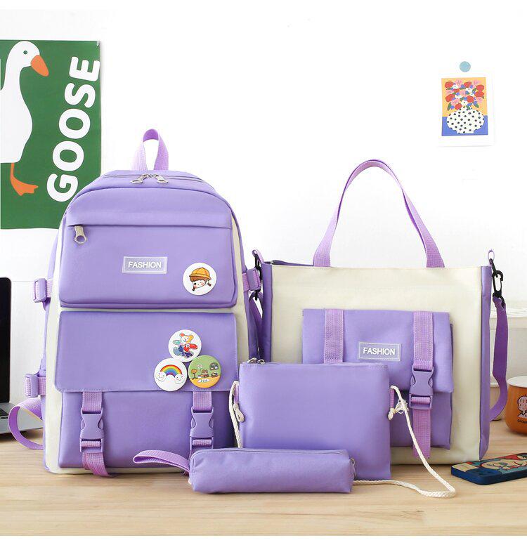 Large Capacity Korean Style Backpack for Girls - Forest Design, Perfect for Elementary and Junior High School Students