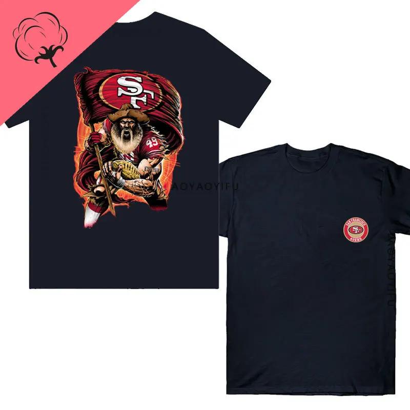 San Franciscos Tee Tops San Franciscos 49ers Logo Streetwear Cotton Unisex Man T-shirt
