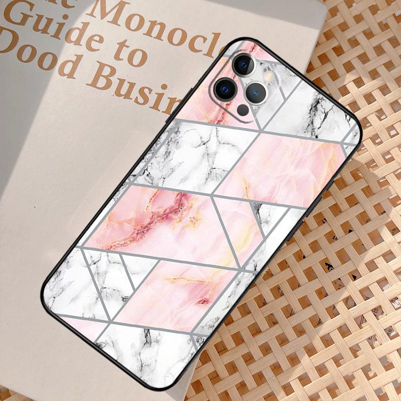 Marmor Geometrisches Handyhülle Für iPhone 17 Air 16 14 13 12 11 15 Pro Max 12 13 mini 15 16 Plus 16e Hülle Coque