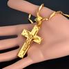 Religious Big Christ Jesus Cross Pendant Gold Color Stainless Steel Christian Crucifix Necklace for Men Jewelry Male Gift 2025