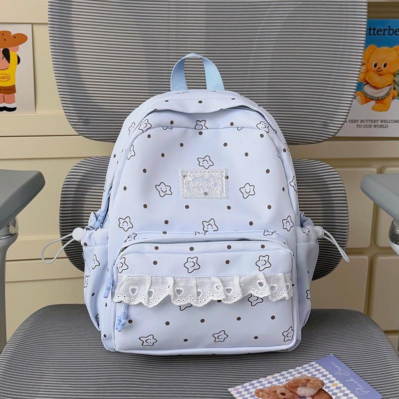 Schoolbag Japanese Lolita Style Lace Bow Lace Backpack Cute Girlfriend Style Shopping Trip Small Backpack