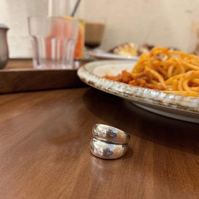 Adjustable Art Deco Geometric Ring Retro Thick Wave Light Surface Cold Wind Couple Style Simple Fashion Unisex Adjustable Finger Ring