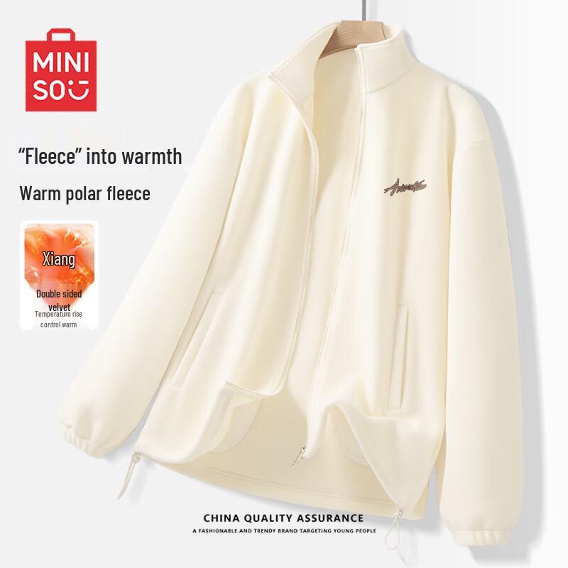 

MINISO Men s Fleece-Lined Stand Collar Jacket Z 2XL