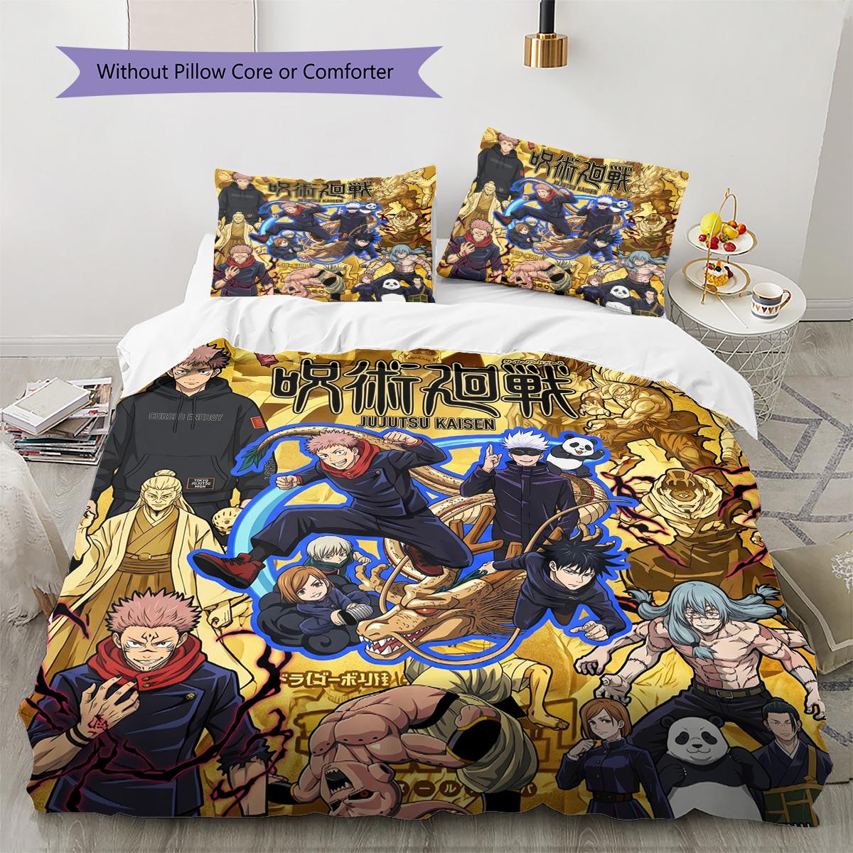 

Jujutsu Kaisen Pillowcase & Duvet Cover Set for Home Decor Birthday Gift (1 * duvet cover + 2 * pillowcase, without core) 135x200cm