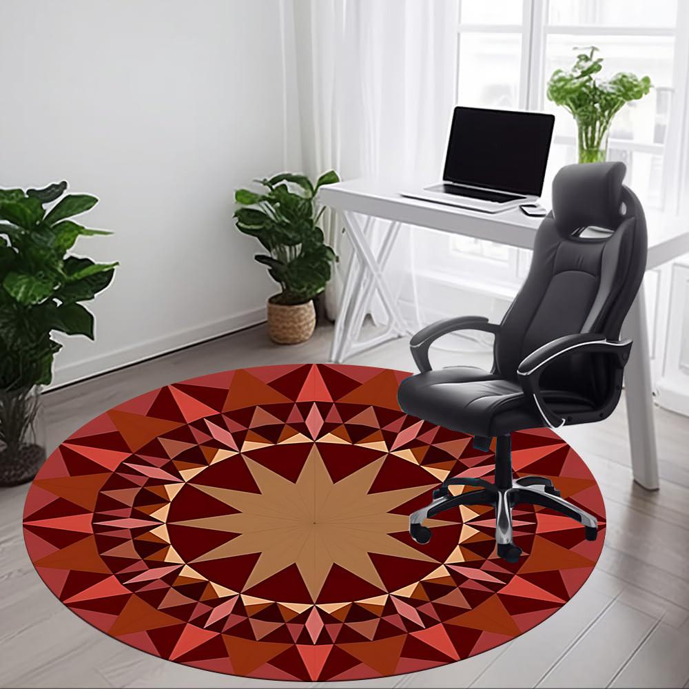 1PC Kaleidoscope Pattern Chair Carpet for Office Non-Slip, Lightweight, Machine Washable Rug for Office, Sleeping, Room - Holiday Decoryy251009077