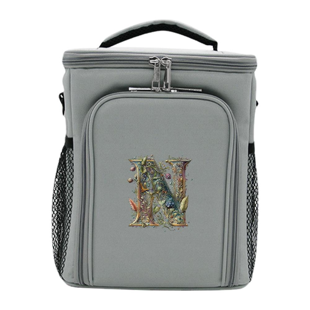Food Storage Handbag Large Capacity Food Tote Crossbody Lunch Bag Durable Simplicity Outdoor Organizer Case Graphic Letter Print